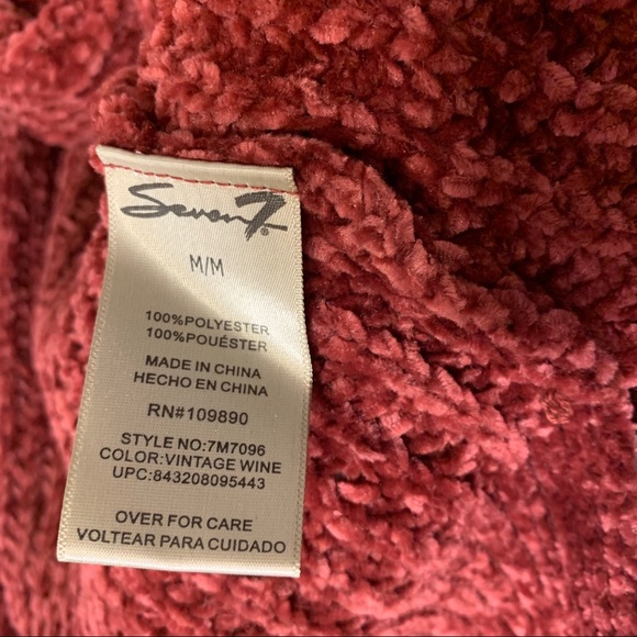 Seven7 Burgundy Chenille Cardigan Sweater - Picture 7 of 9